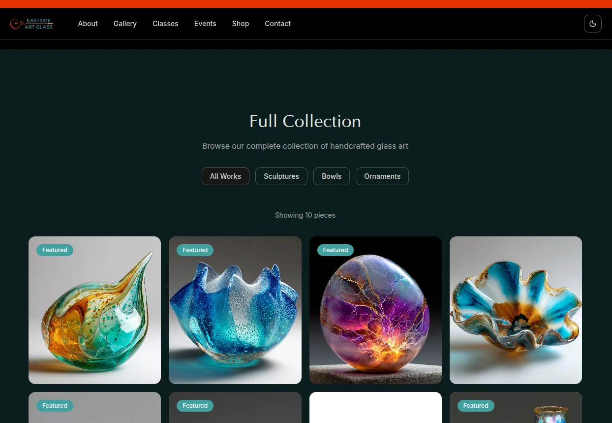 Full collection gallery with categories