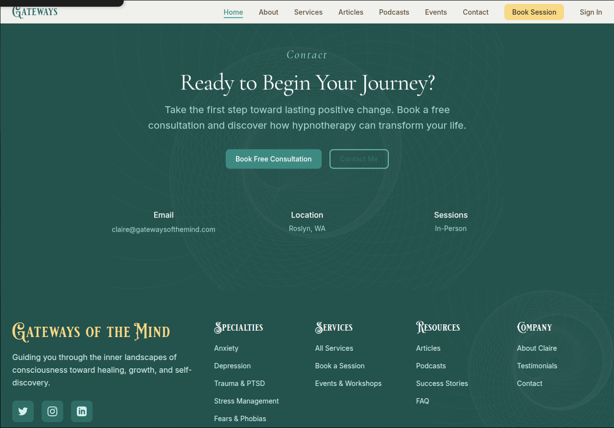 Session options with clear pricing and booking