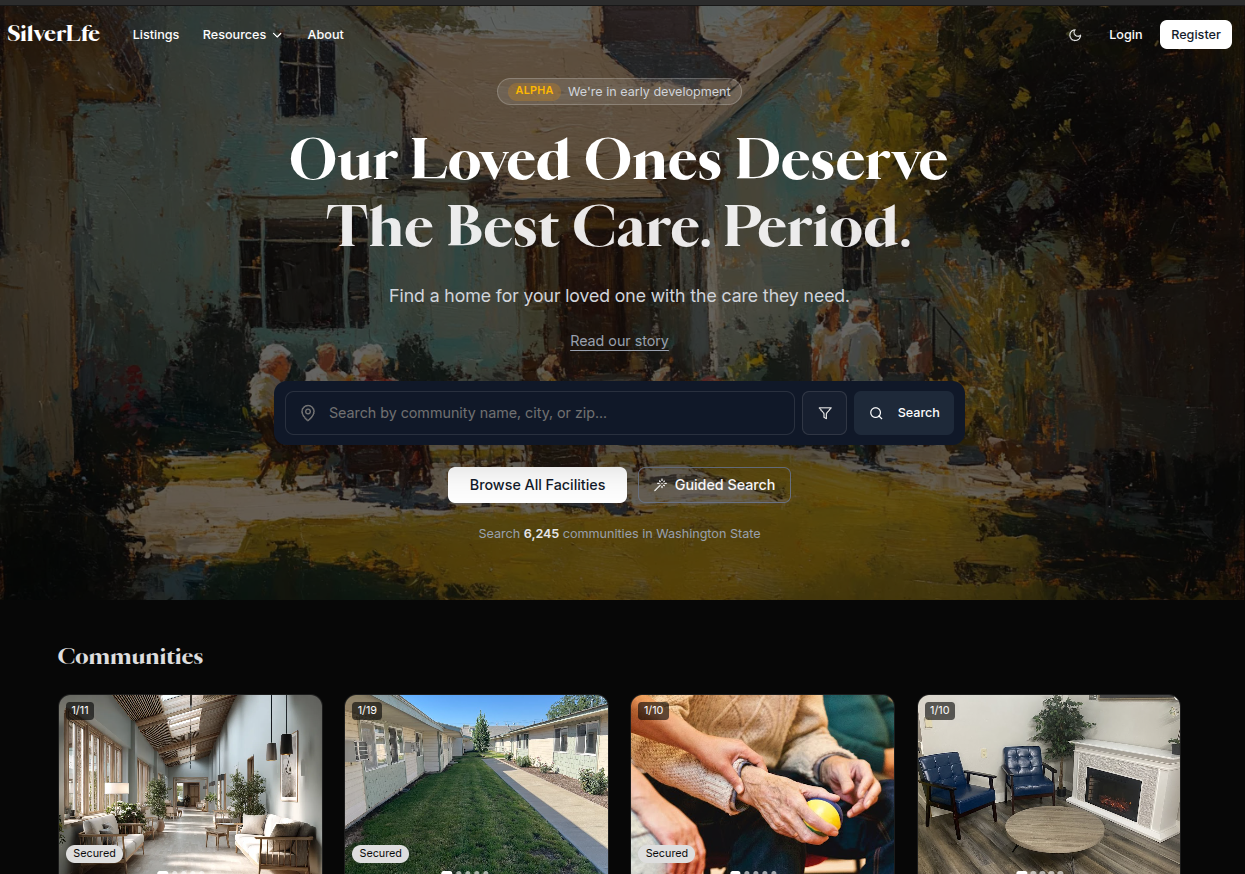 A Modern Search Platform for Memory Care & Assisted Living