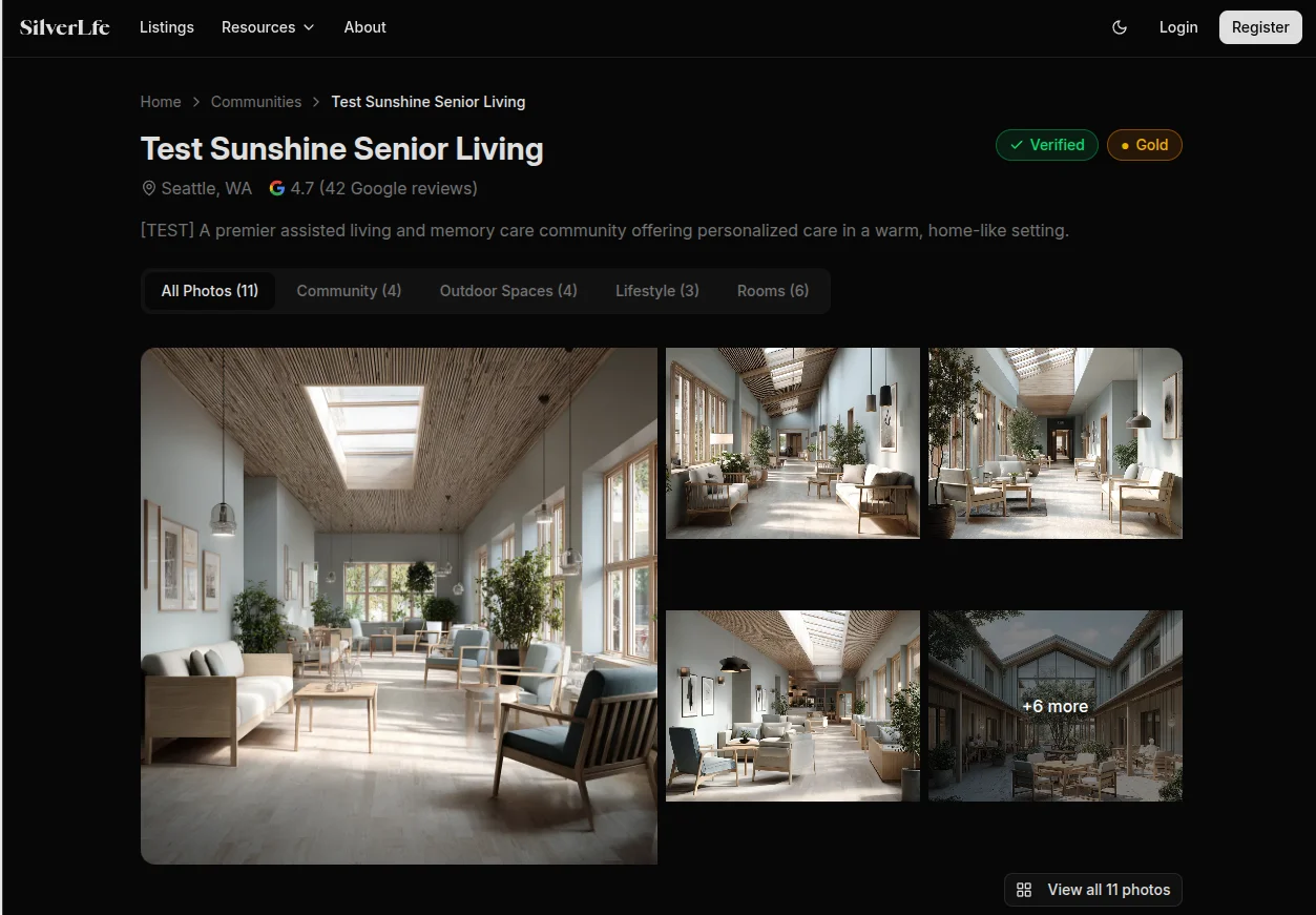 Clean, calm community profile design